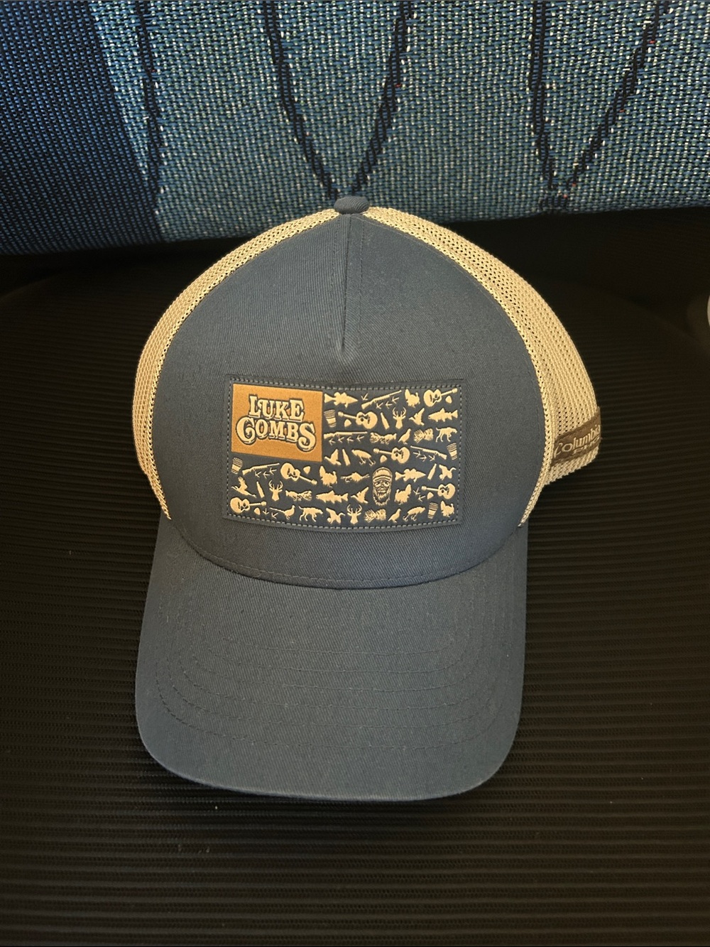Luke Combs Columbia PHG Trucker Hat in Navy and Tan